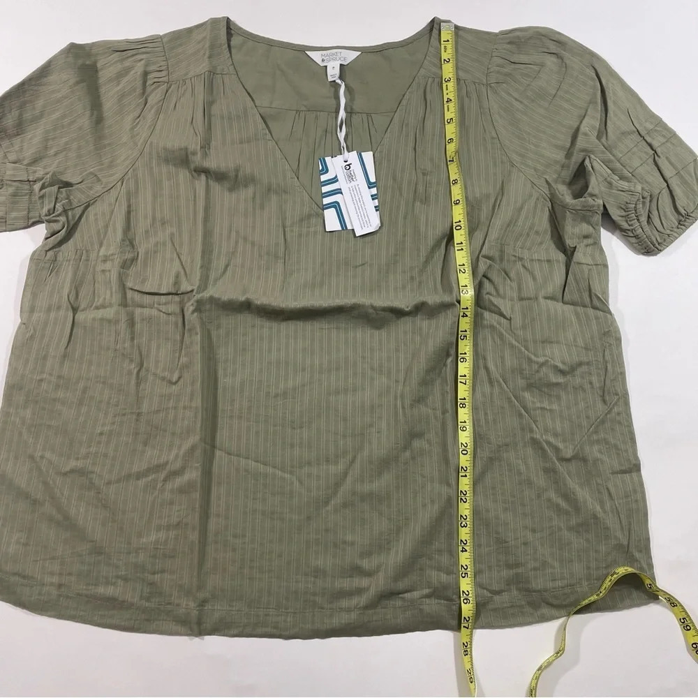 New Market & Spruce Jeni Open Crewneck Pleated Blouse — image 6 of 6
